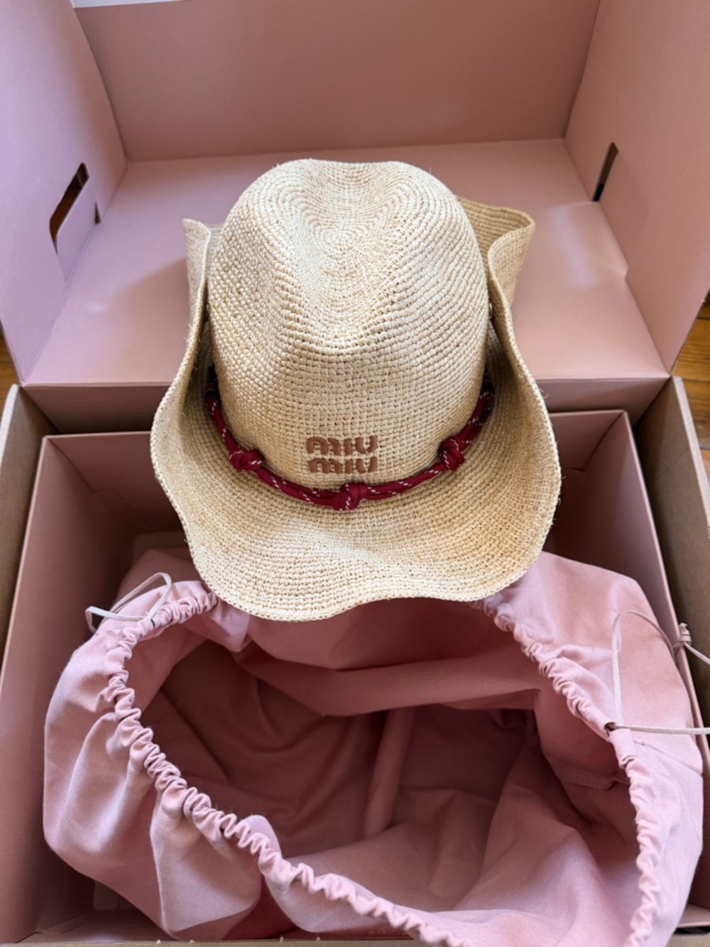 Miu miu raffia hat cowboy